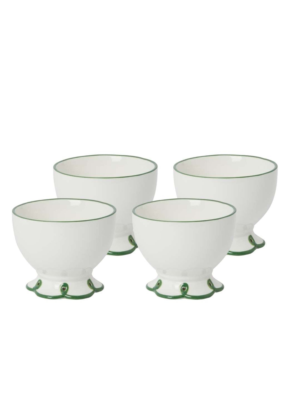 Glorious Green Scalloped Nibbles Bowl - Set of 4
