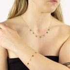 Elements Gold Heart and Flower Charm Necklace