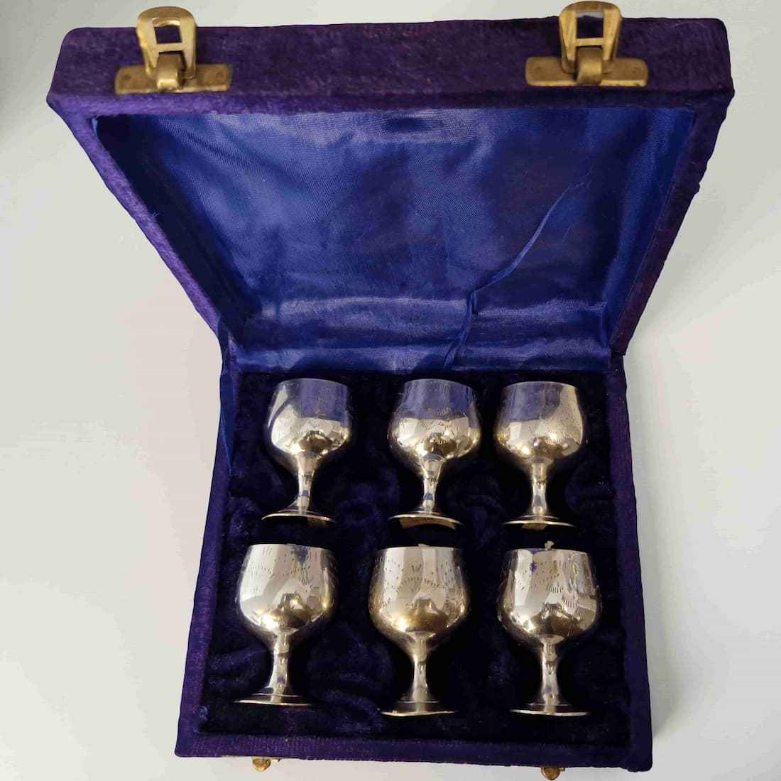 Repurposed Silver Goblet Candle Set