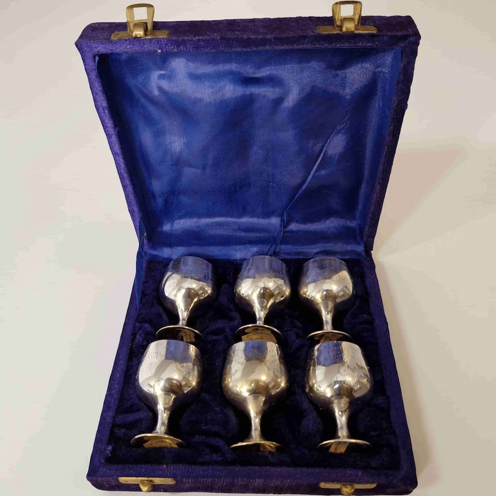 Repurposed Silver Goblet Candle Set