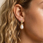 Gold Baroque Pearl Earrings - Lyra