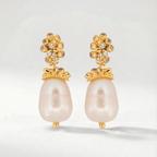 Gold Baroque Pearl Earrings - Lyra