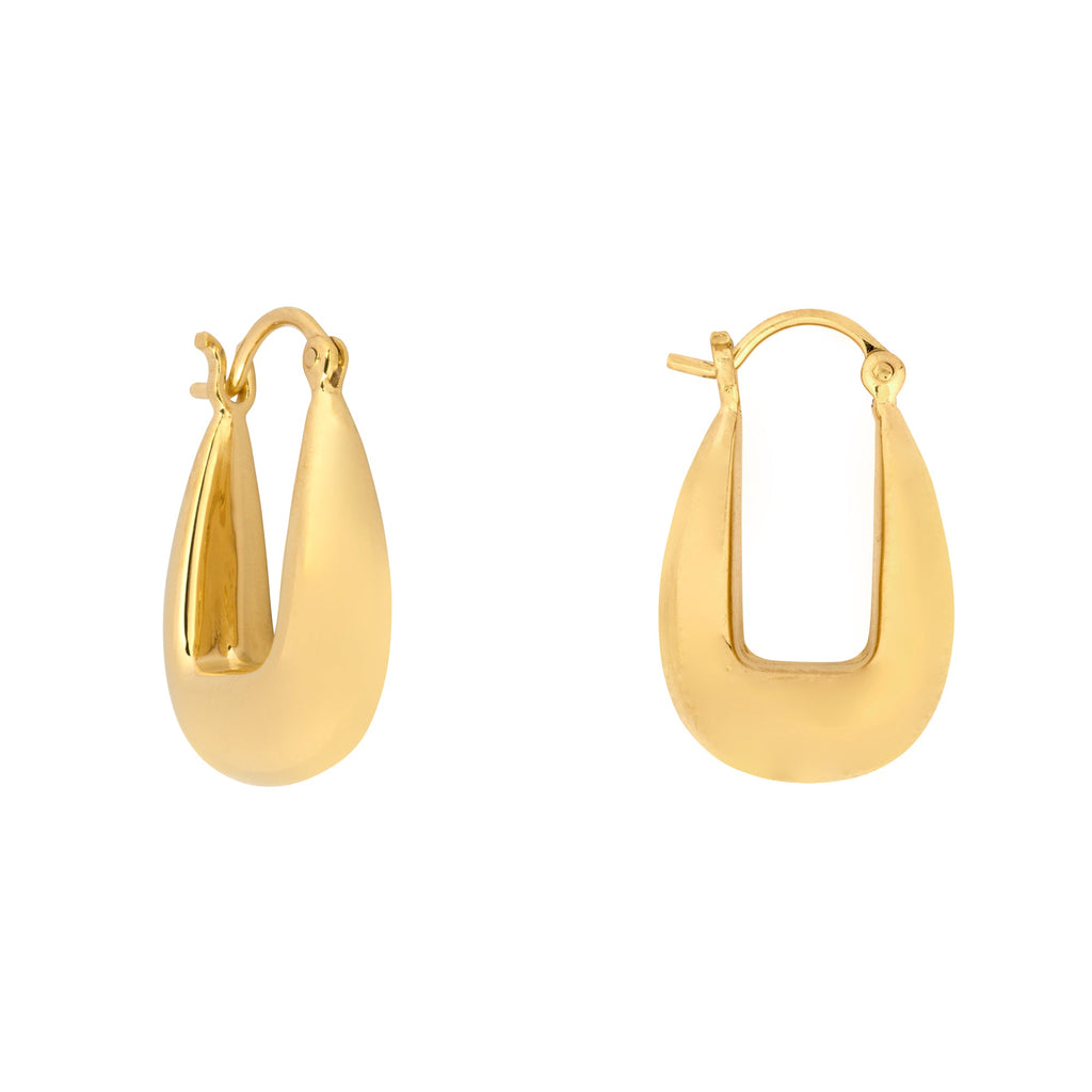 Gold Drop Saddle Hoop Earrings