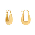 Gold Drop Saddle Hoop Earrings