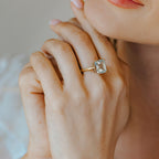Gold or Silver Green Quartz Ring - Luna