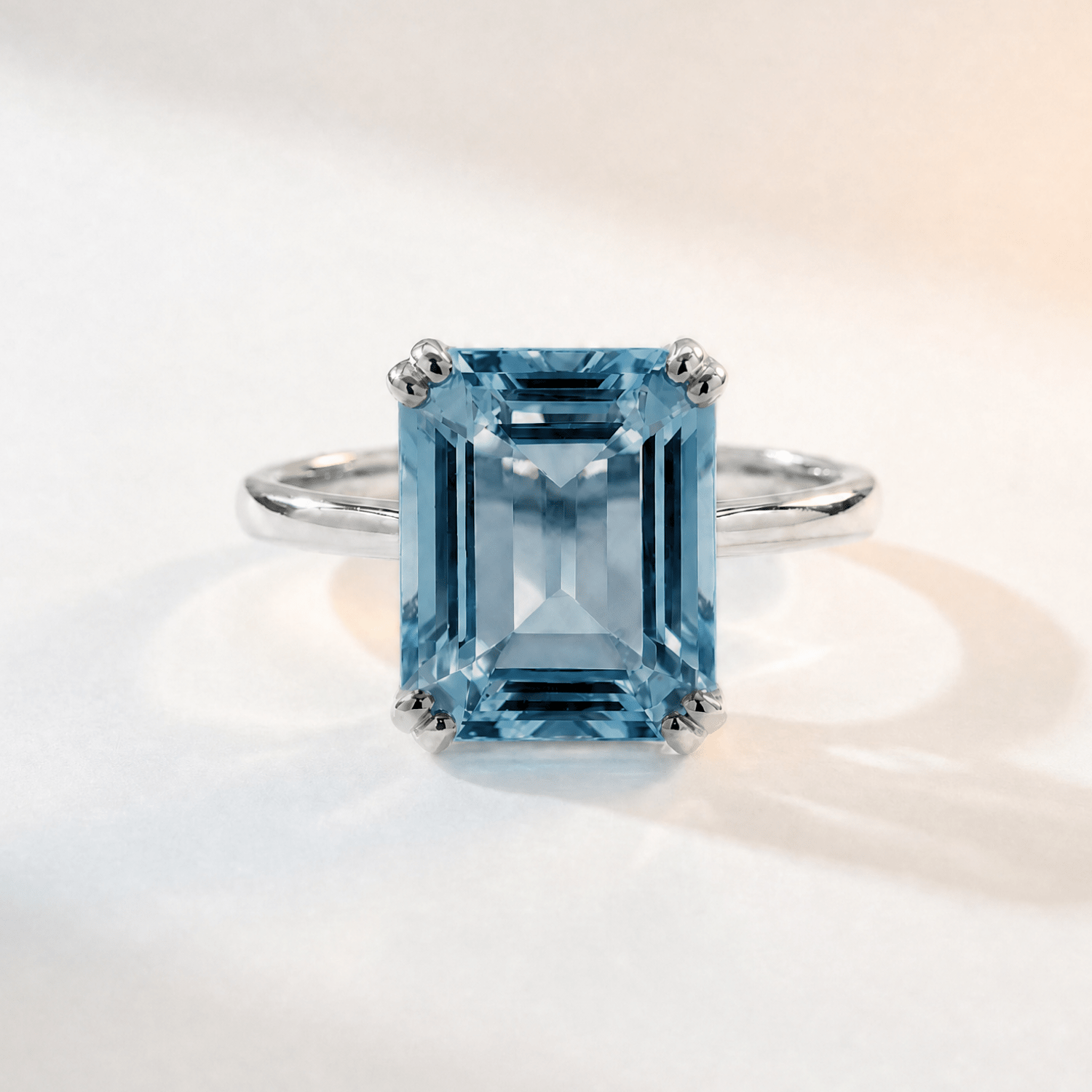 Gold or Silver Ocean Blue Topaz Ring - Bali
