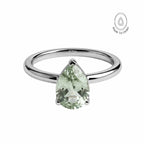 Gold or Silver Pear Amethyst Ring- Zinnia