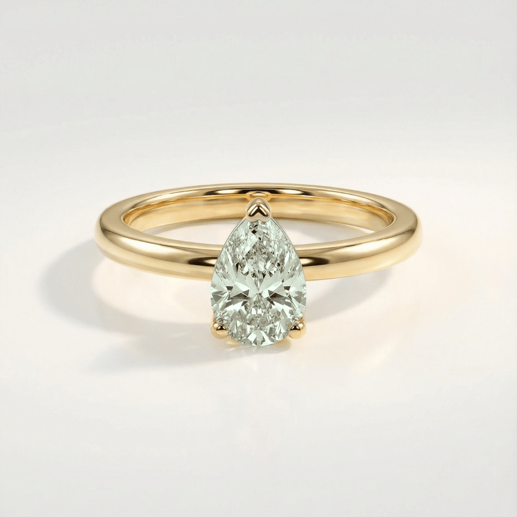 Gold or Silver Pear Amethyst Ring- Zinnia