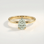 Gold or Silver Pear Amethyst Ring- Zinnia