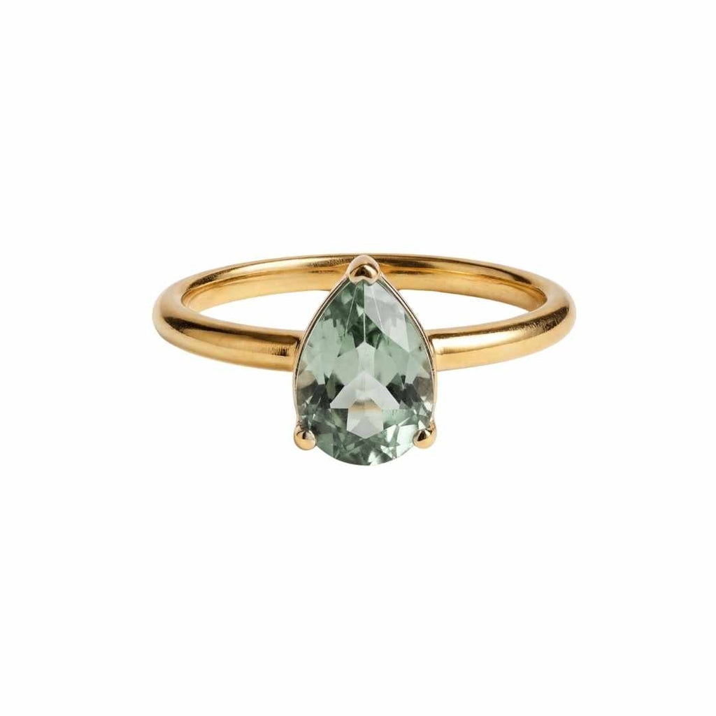 Gold or Silver Pear Amethyst Ring- Zinnia