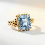Gold or Silver Sky Blue Topaz Ring - Aurelia