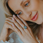Gold or Silver Sky Blue Topaz Ring - Aurelia