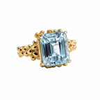 Gold or Silver Sky Blue Topaz Ring - Aurelia