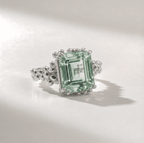 Gold or Silver Statement Green Quartz Ring - Giselle