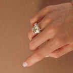 Gold or Silver Statement Green Quartz Ring - Giselle