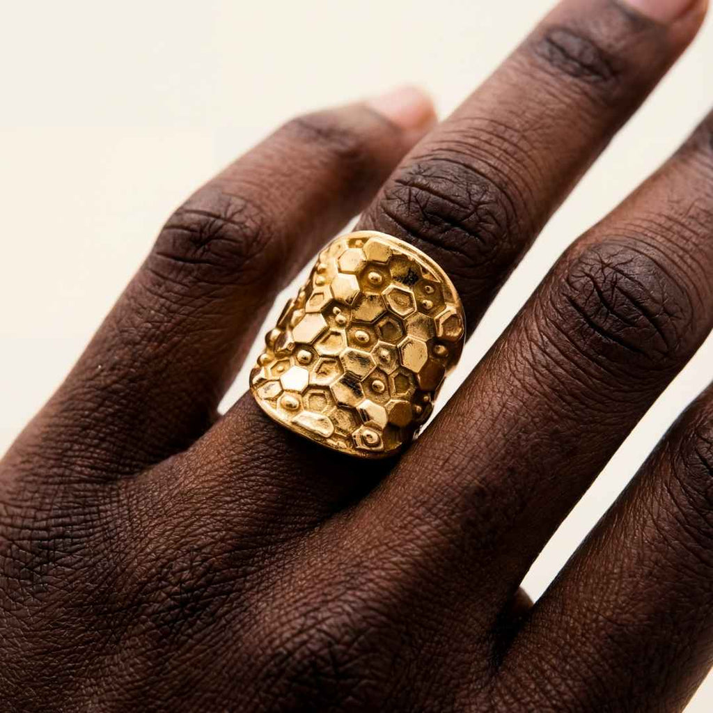 Gold or Silver Statement Saddle Ring - Hemera
