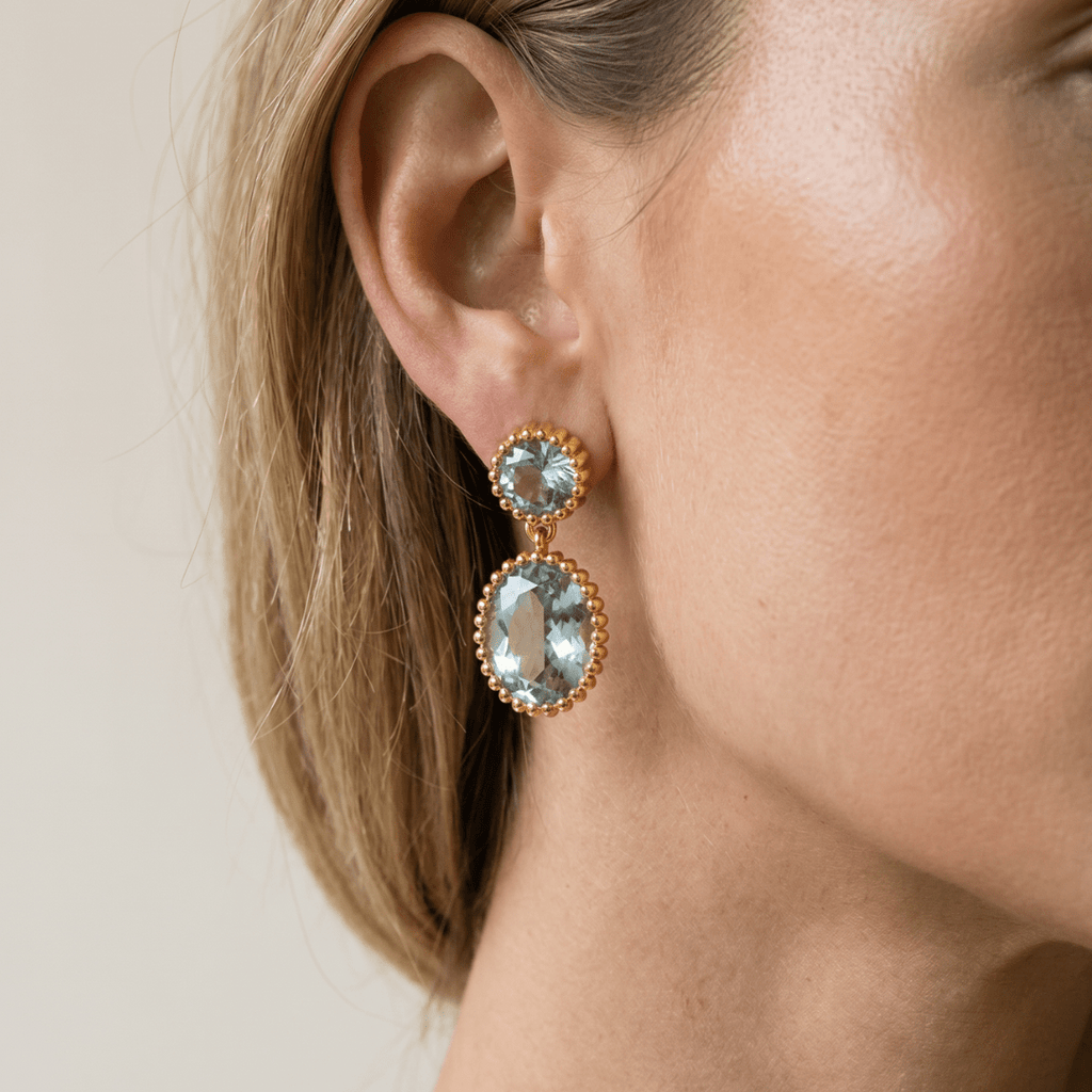 Gold Sky Blue Topaz Aurelia Earrings
