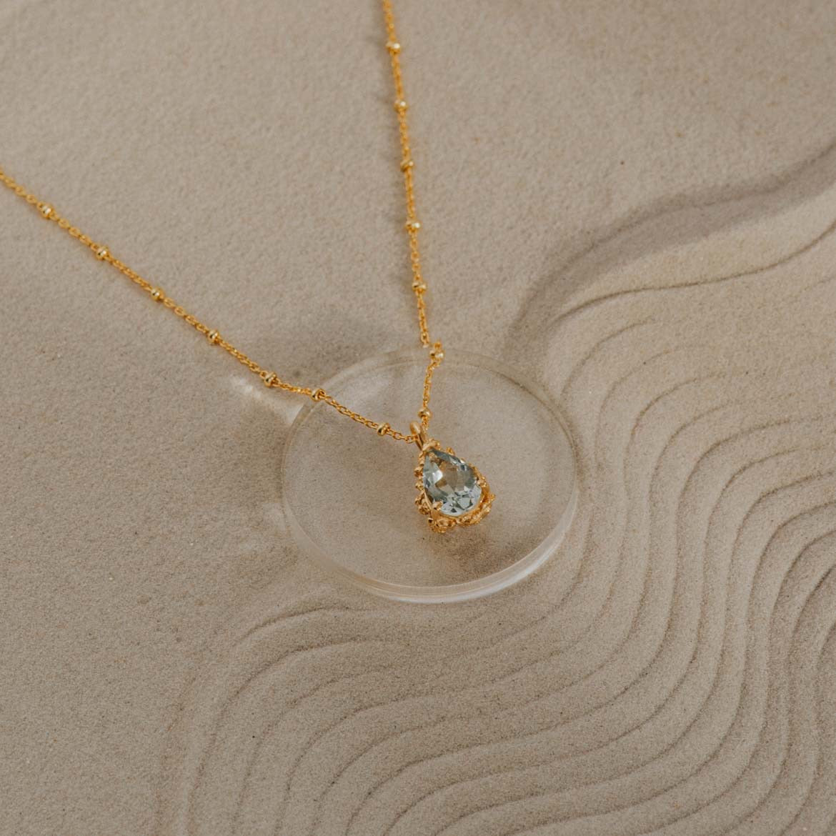 Gold Vermeil Green Quartz Necklace - Alba