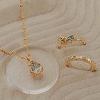 Gold Vermeil Green Quartz Necklace - Alba