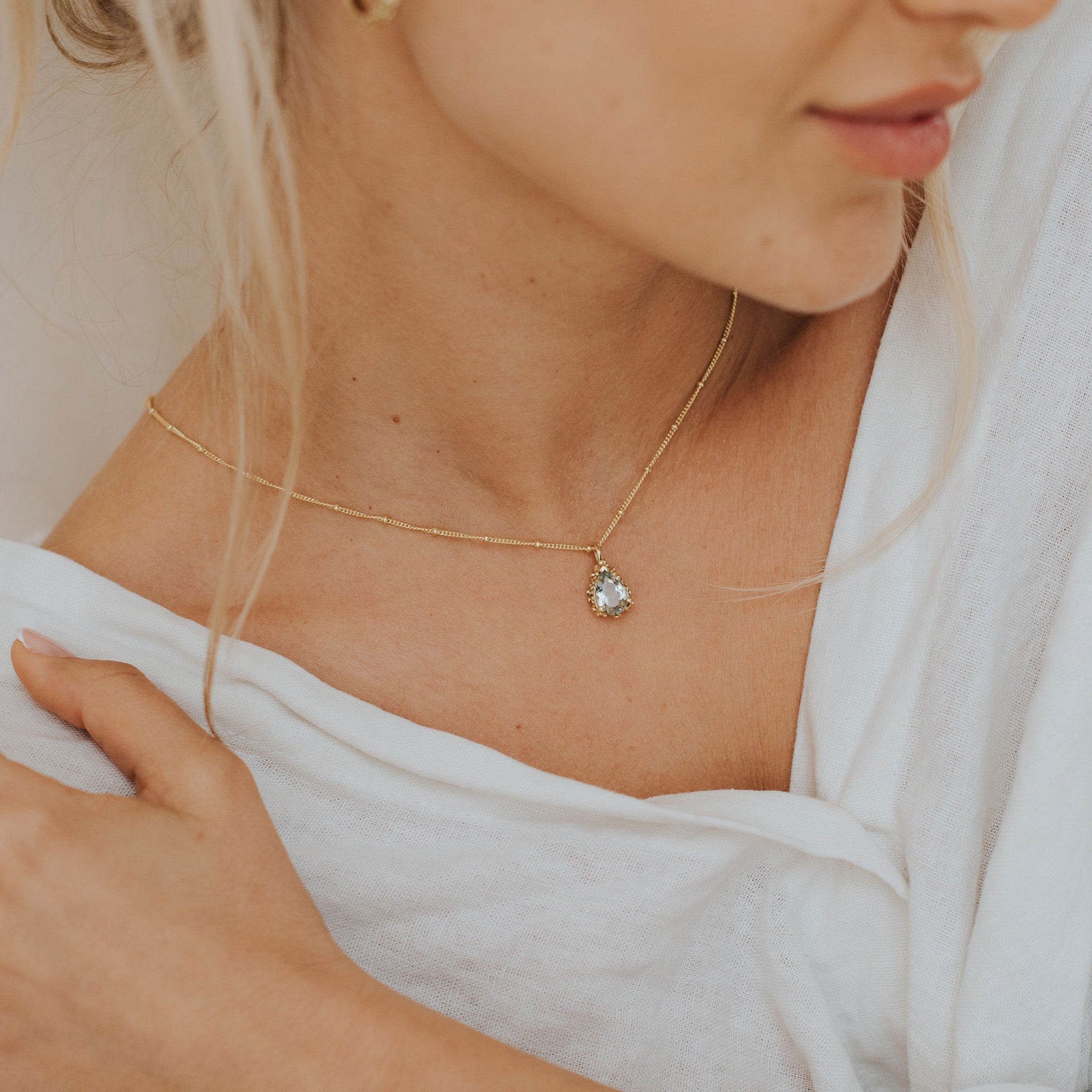 Gold Vermeil Green Quartz Necklace - Alba