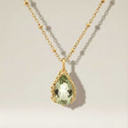 Gold Vermeil Green Quartz Necklace - Alba