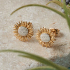 Sunflower Silver & Gold Vermeil Stud Earrings