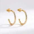 Gold White Topaz Gemstone - Seren Hoops