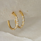 Gold White Topaz Gemstone - Seren Hoops