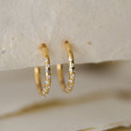 Gold White Topaz Gemstone - Seren Hoops
