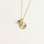 Elements Gold Granulation and Brushed Surface Disc Pendant
