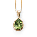 Elements Gold Peridot Teardrop Pendant