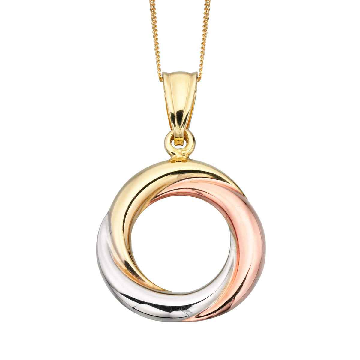 Elements Gold Tri-Metal Open Circle Pendant