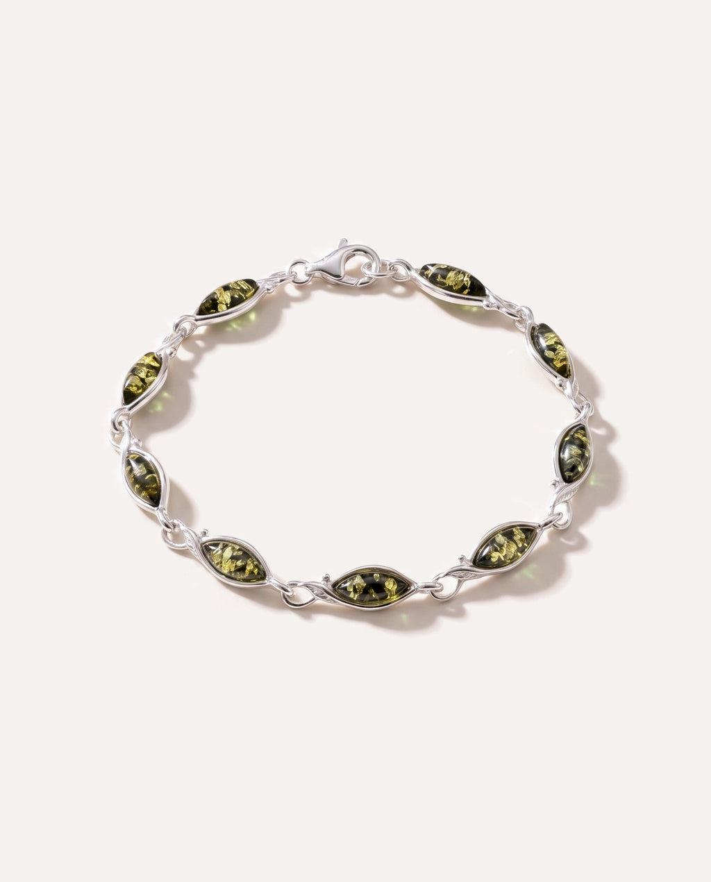 Green Amber Leaf Bracelet