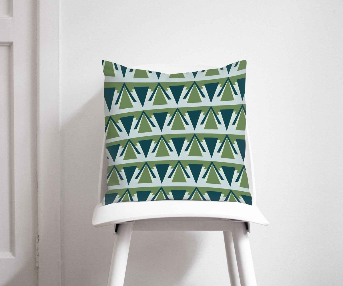 Green and Grey Art Deco Design Cushion, Throw Pillow