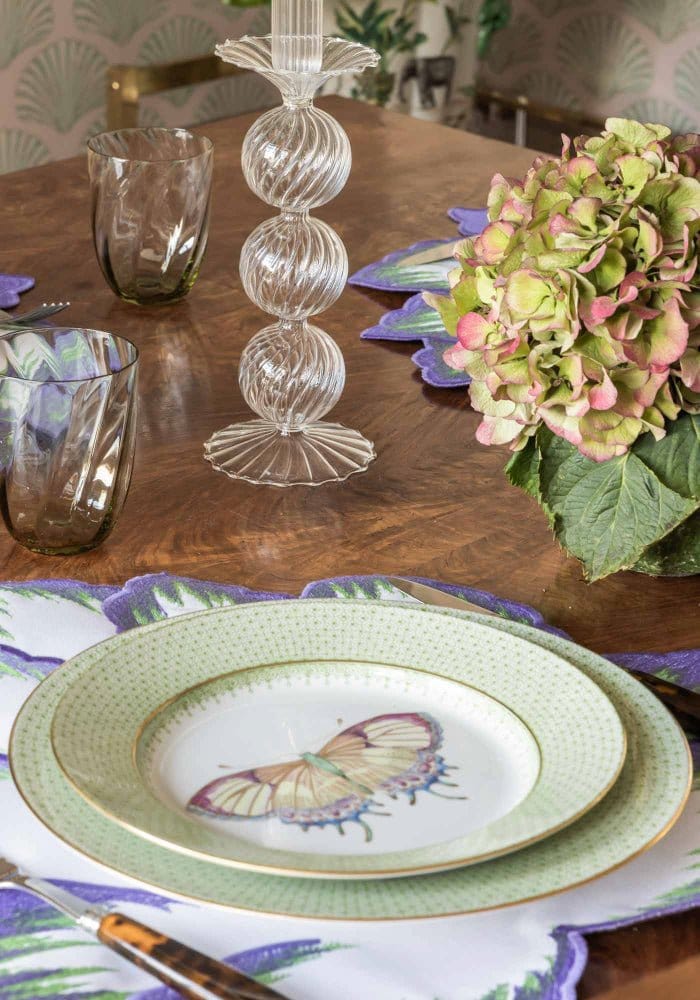 Green Apple Lace Dinner Plates - Set of 4