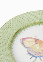 Green Apple Lace Plate Butterfly Side/Pudding Plates  - Set of 4