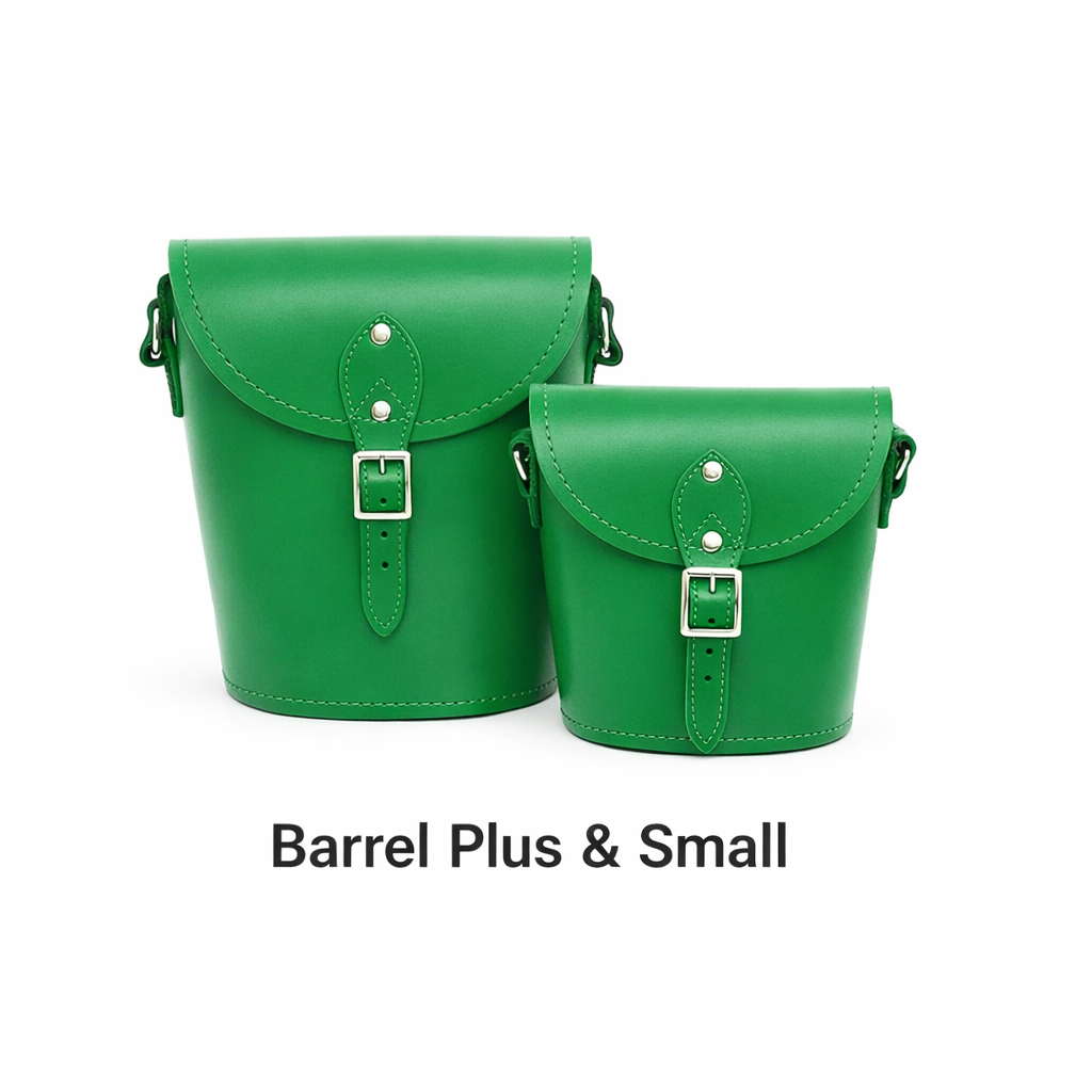 Handmade Leather Barrel Bag - Green
