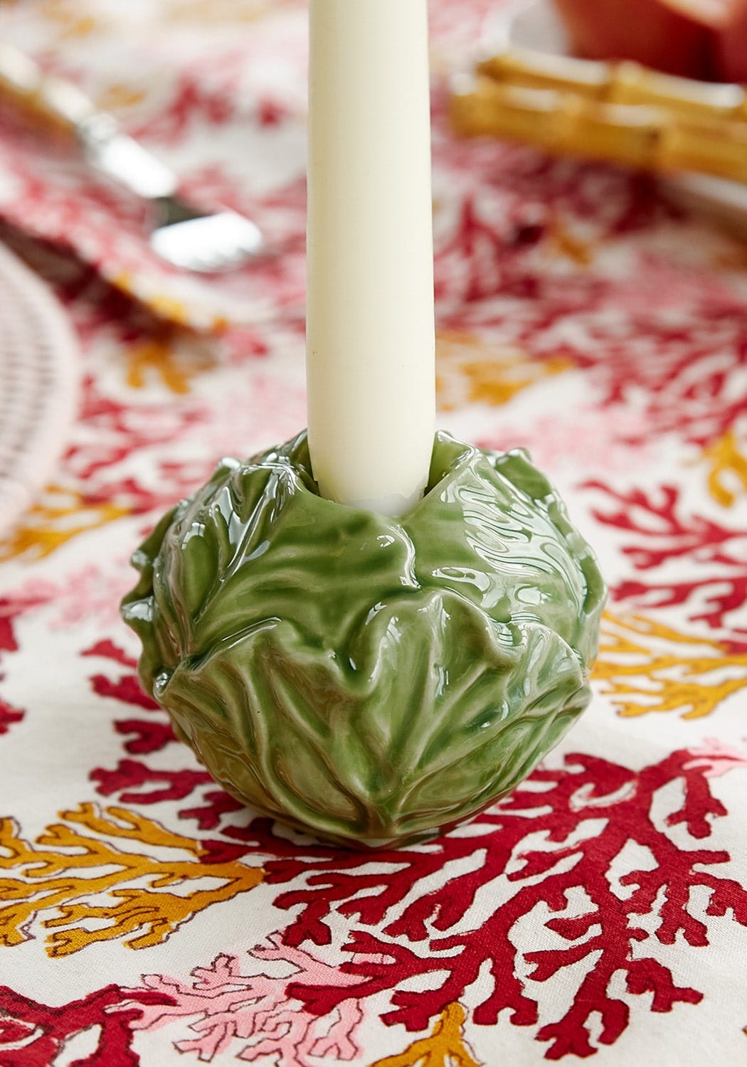 Green Cabbage Candle Holder
