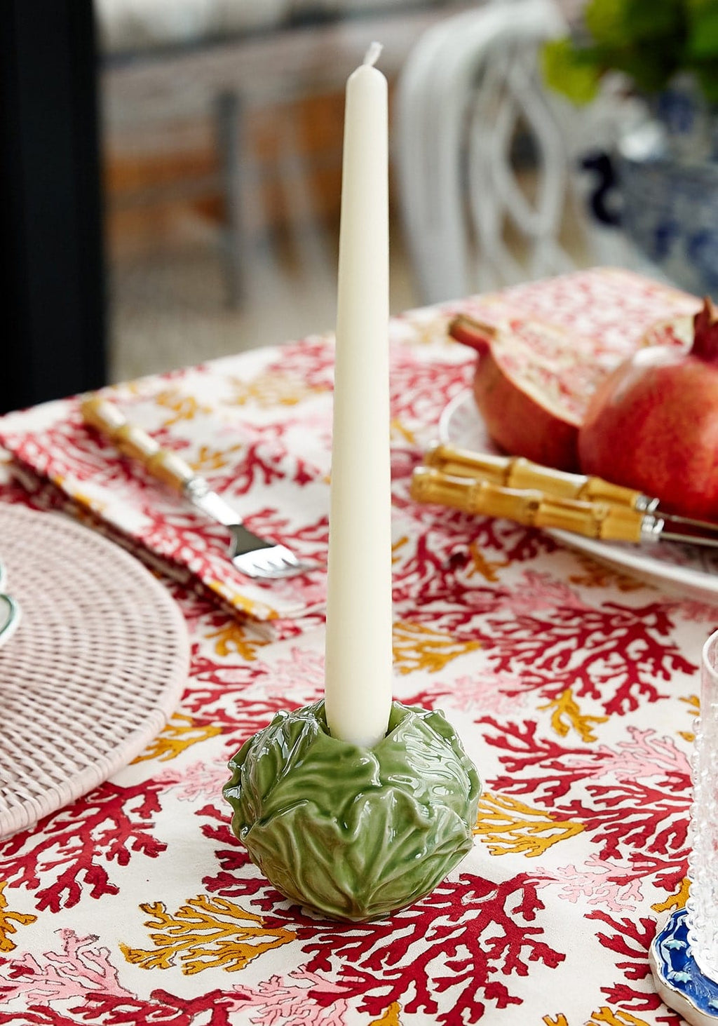Green Cabbage Candle Holder
