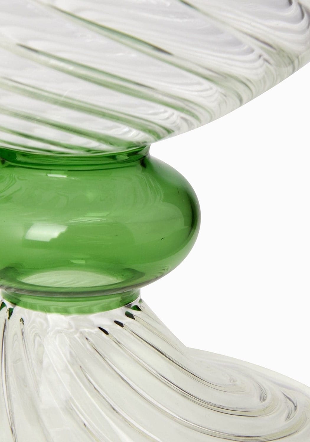 Green Globe Murano Vase Cleo Wave