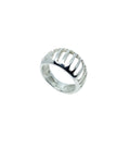 Grill Band Ring – Sterling Silver 925 Egg Shape Architectural