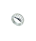 Grill Band Ring – Sterling Silver 925 Egg Shape Architectural