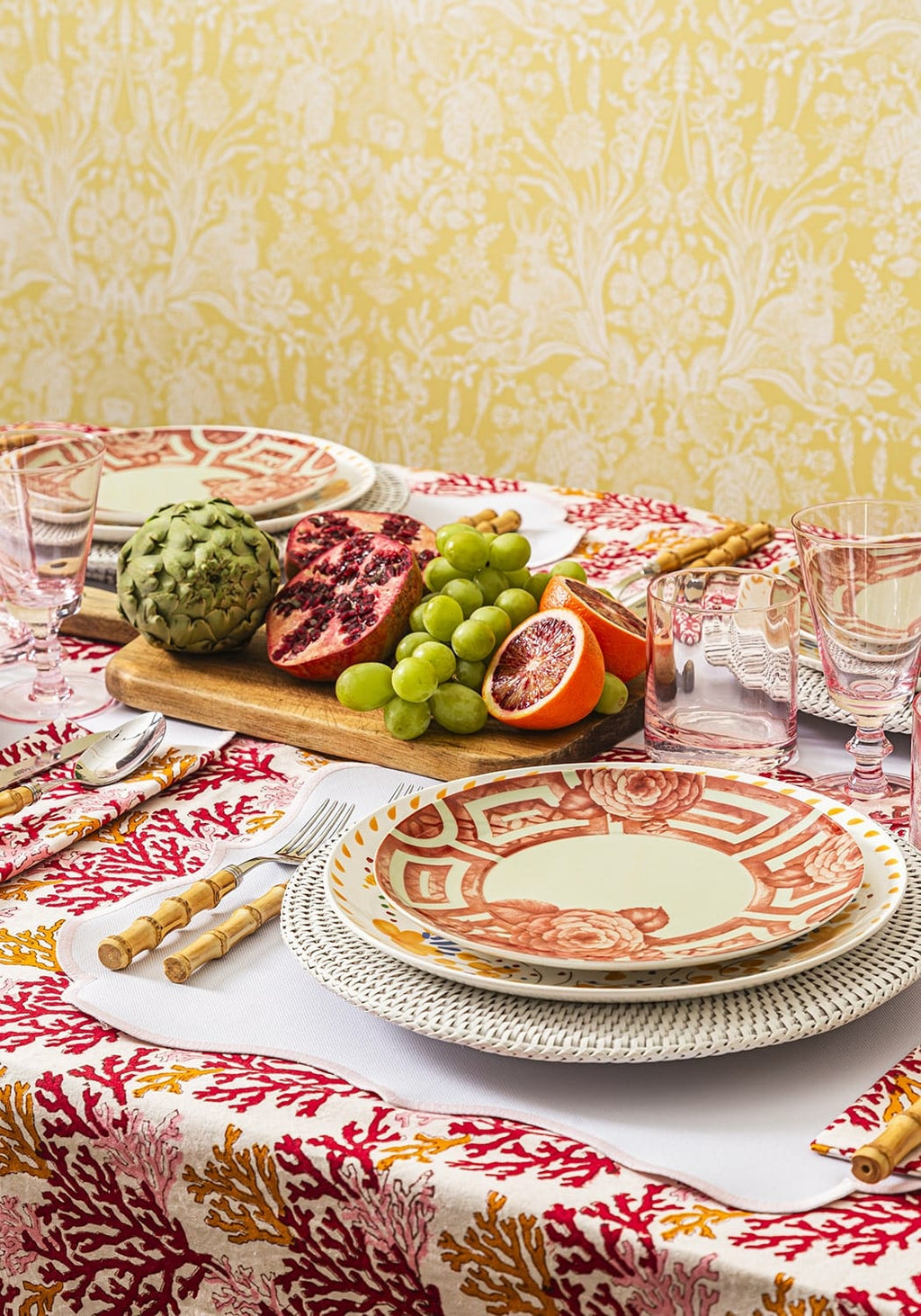 Harbour Island Round Rattan Charger Placemat White - Set of 4