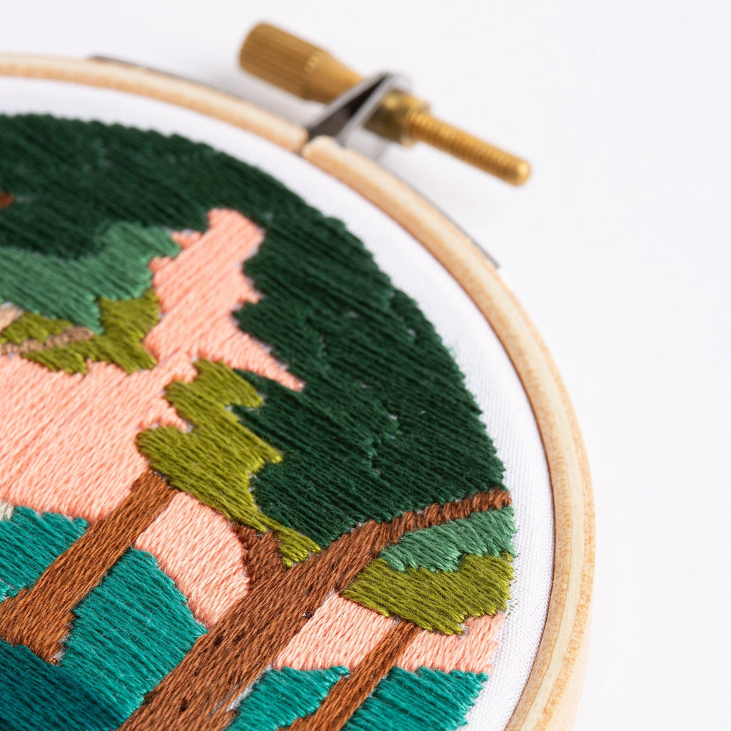 Forest Walk Landscape Mini Embroidery Kit for Beginners