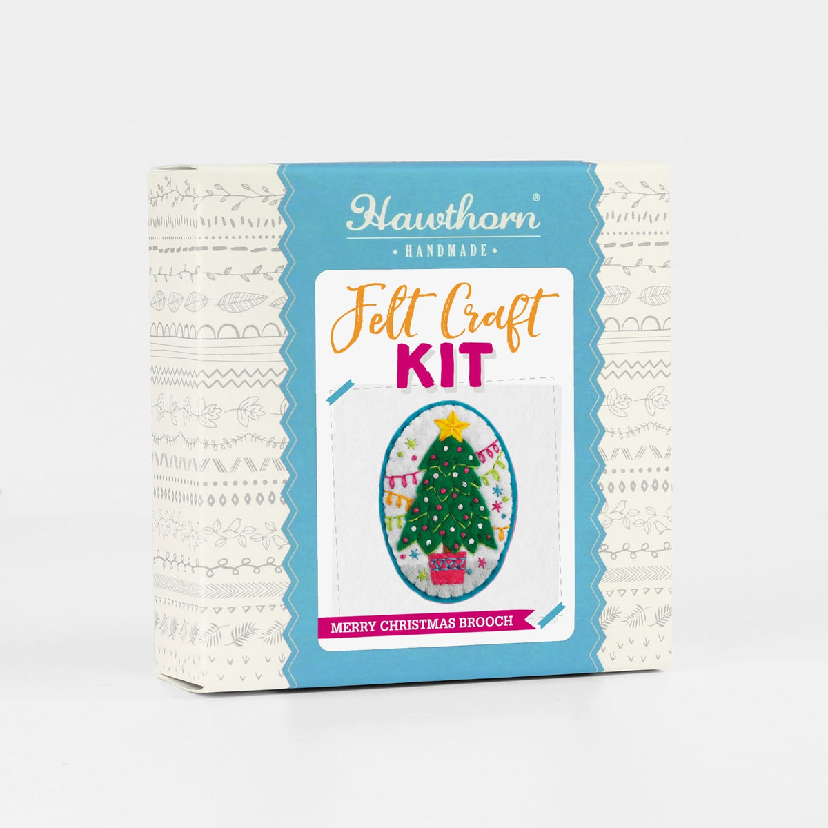 Merry Christmas Felt Craft Brooch Kit for Beginners