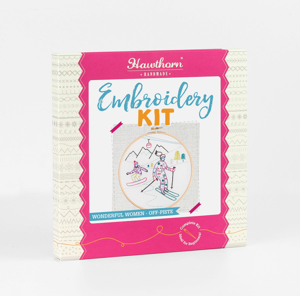 Off-Piste - Skiing and Snowboarding Embroidery Kit for Beginners