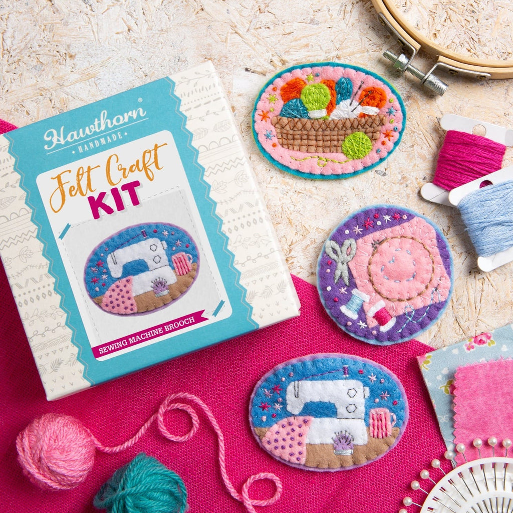 Sewing Machine Felt Craft Brooch Kit for Beginners