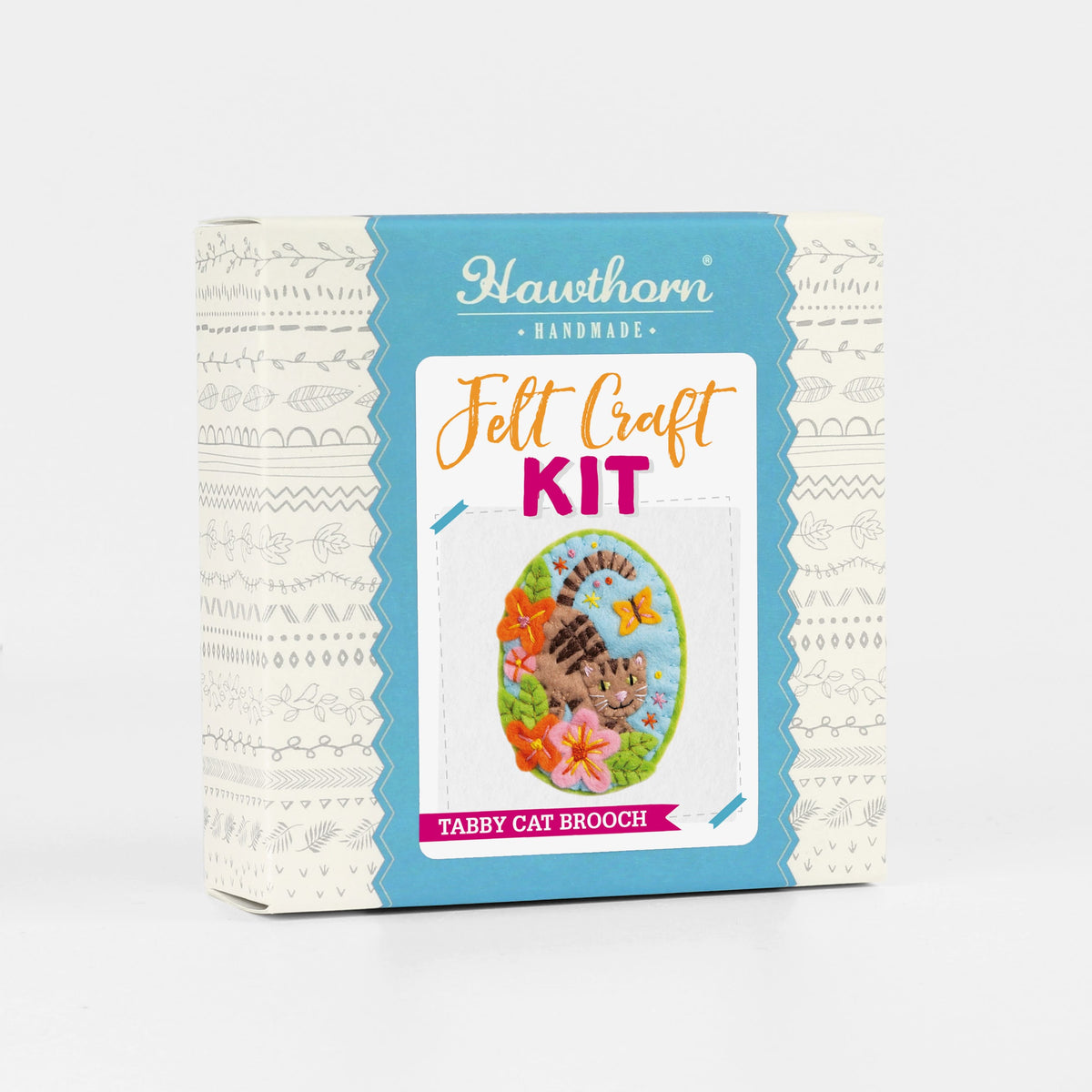 Tabby Cat Felt Craft Brooch Kit for Beginners