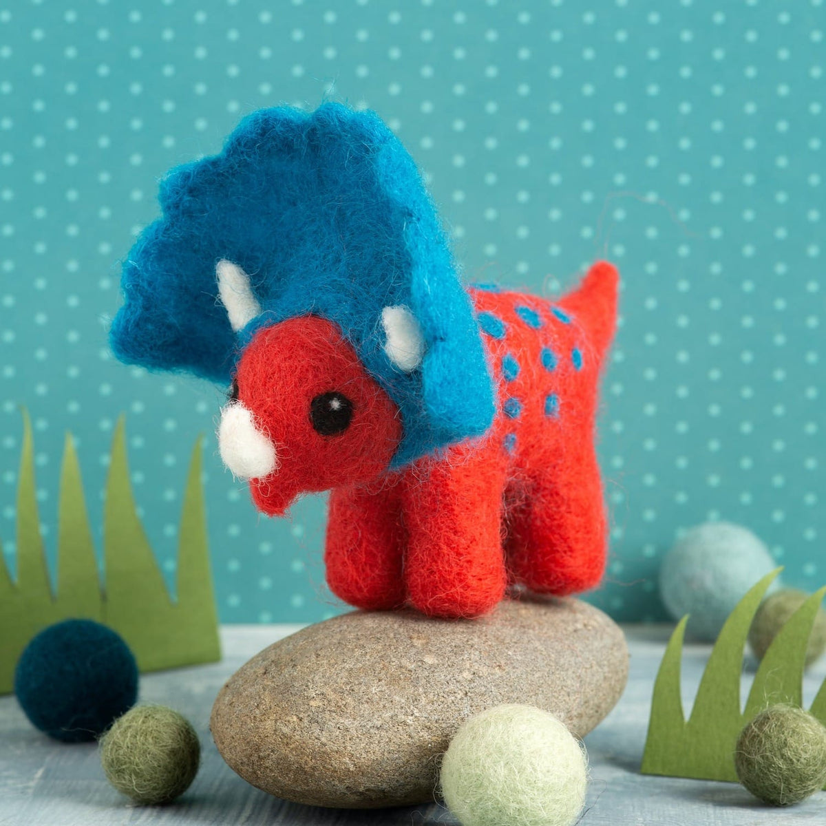 Triceratops Dinosaur Needle Felting Kit for Beginners