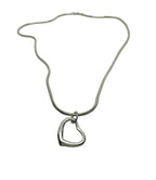 Sterling Silver Heart Snake Chain Necklace – 47.5cm